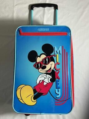 Kids Americzn Tourister Mickey Mouse 18" Rolling Carry On Luggage Bag